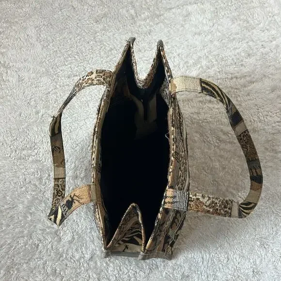 Jade safari tapestry tote shoulder bag with coin purse - Picture 7 of 12